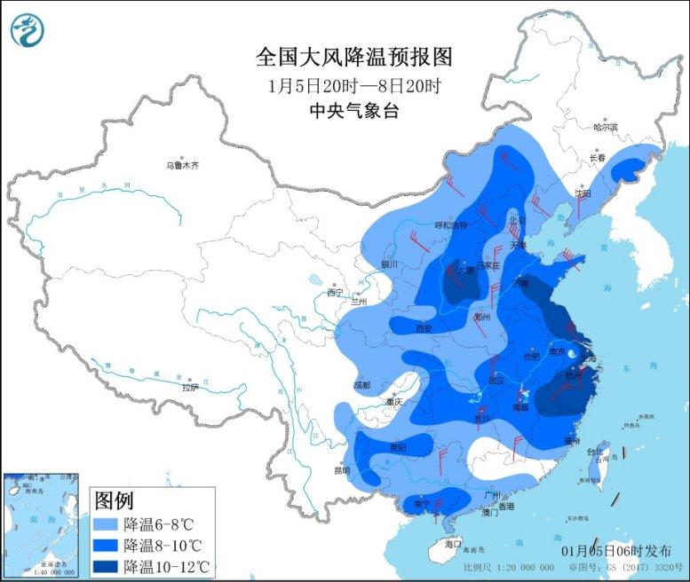 寒潮天气将影响中东部 部分地区降温幅度可达10℃以上