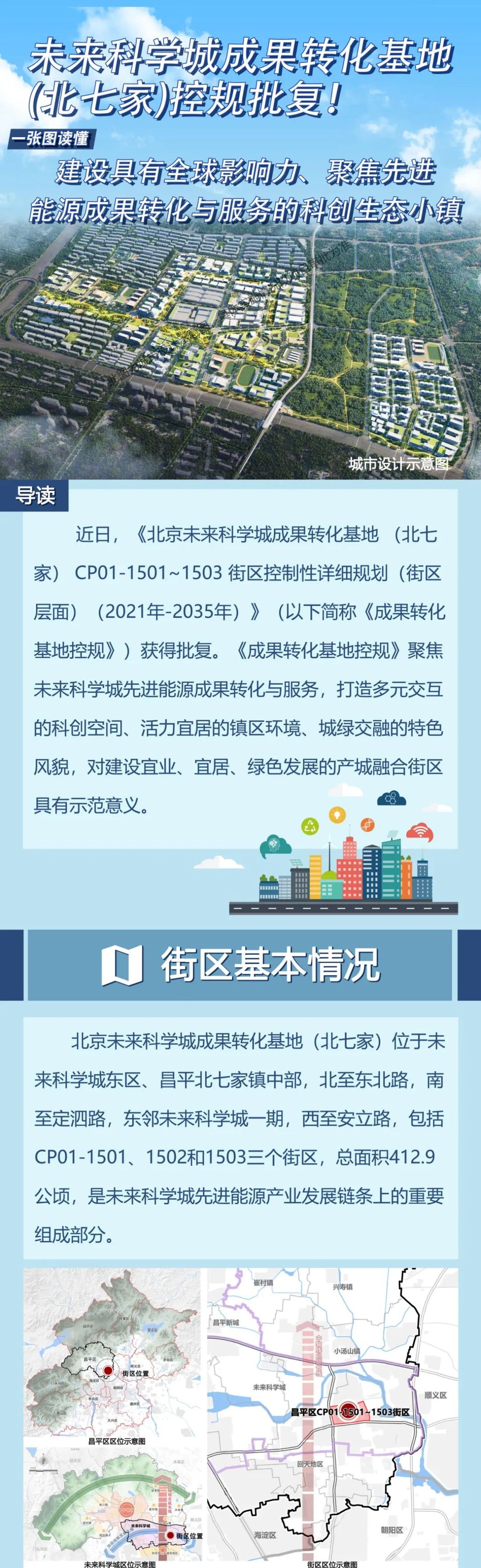 一图读懂|未来科学城成果转化基地（北七家）控规批复