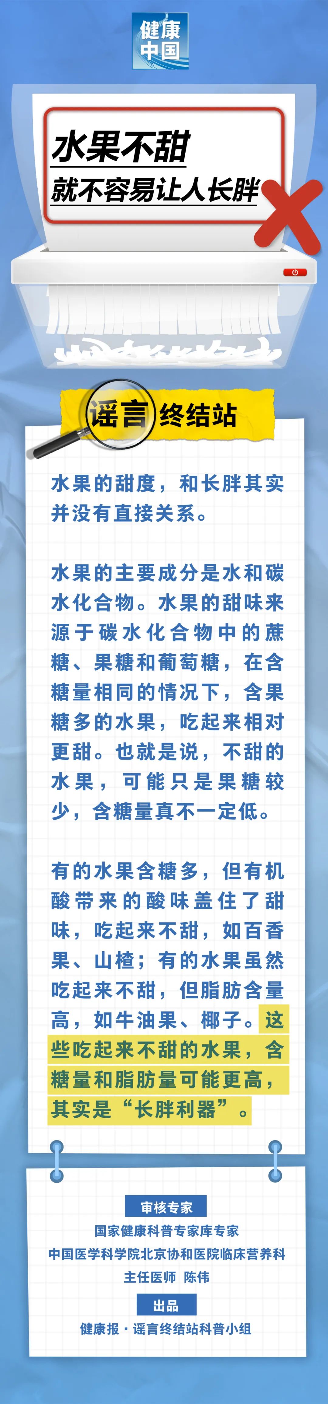 水果不甜，就不容易让人长胖……是真是假？｜谣言终结站