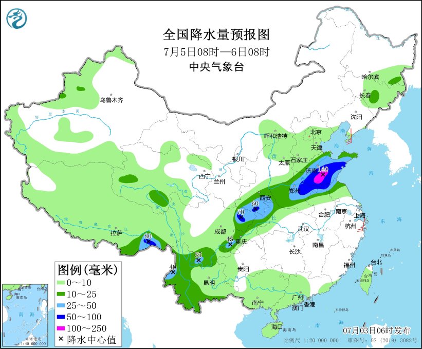河南山东苏皖北部将有较强降雨