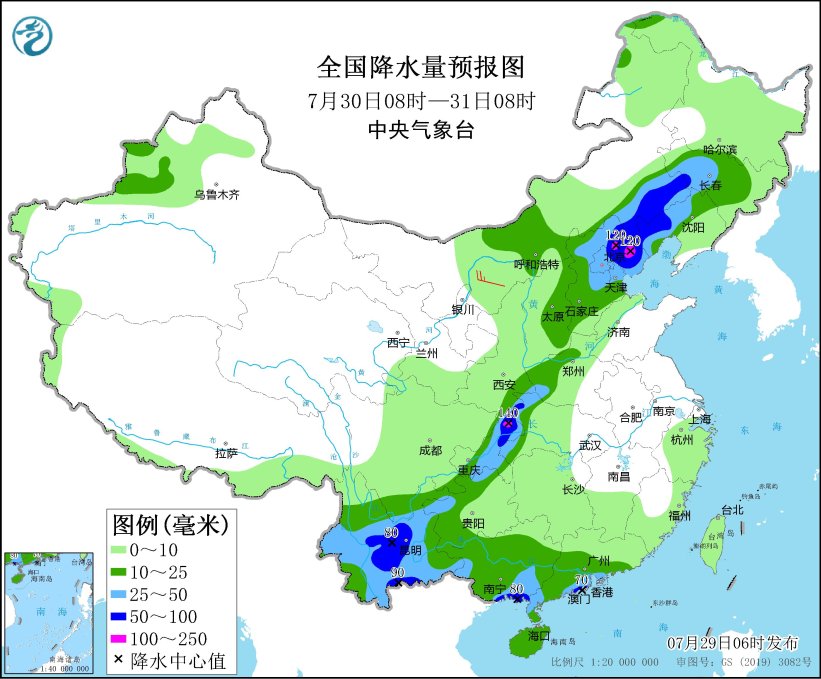 渝滇黔鄂陕及华北东北等地有强降雨