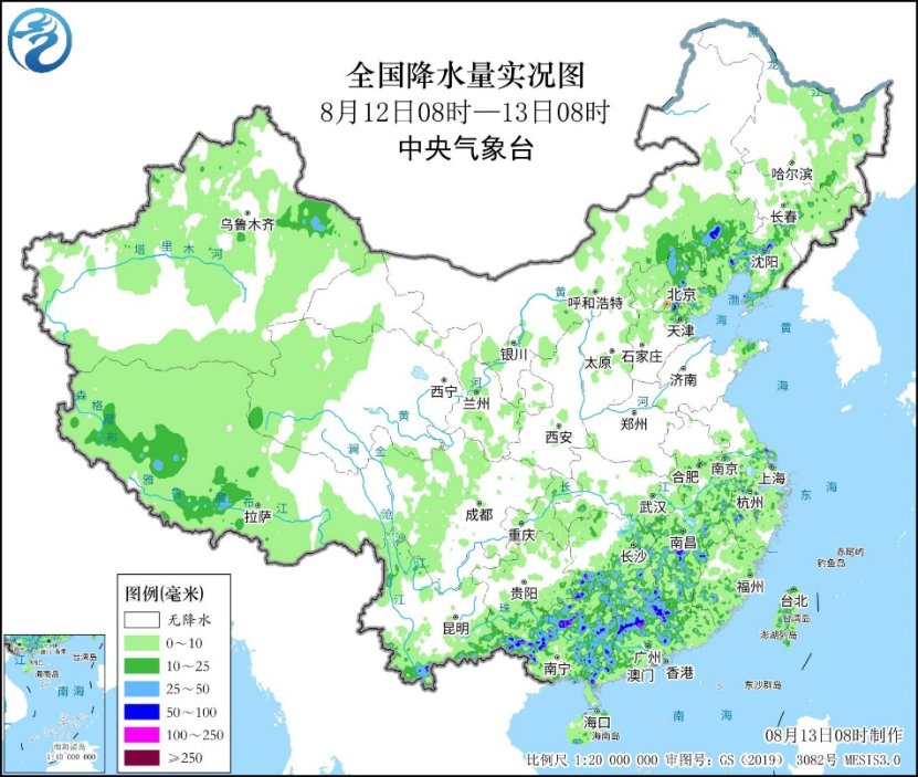 江南华南等地有分散性强降雨 南方高温范围缩小