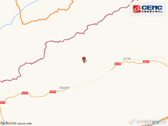 新疆克孜勒苏州阿合奇县发生3.1级地震 震源深度8千米