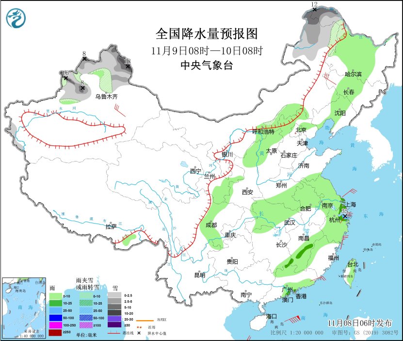 冷空气自西向东影响新疆内蒙古东北等地