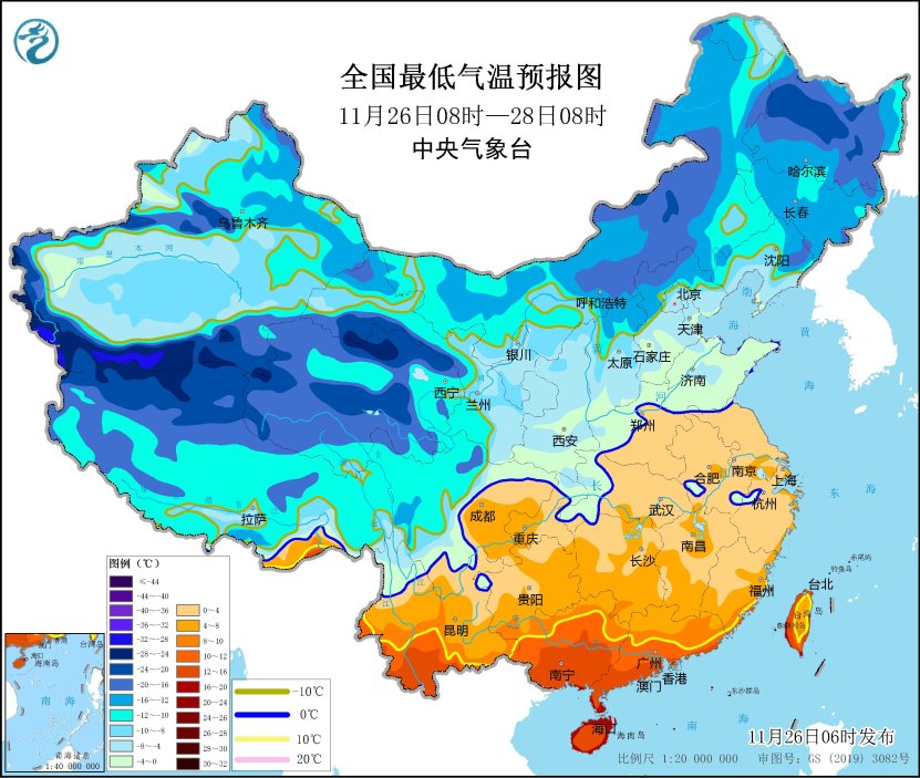 寒潮影响我国中东部地区