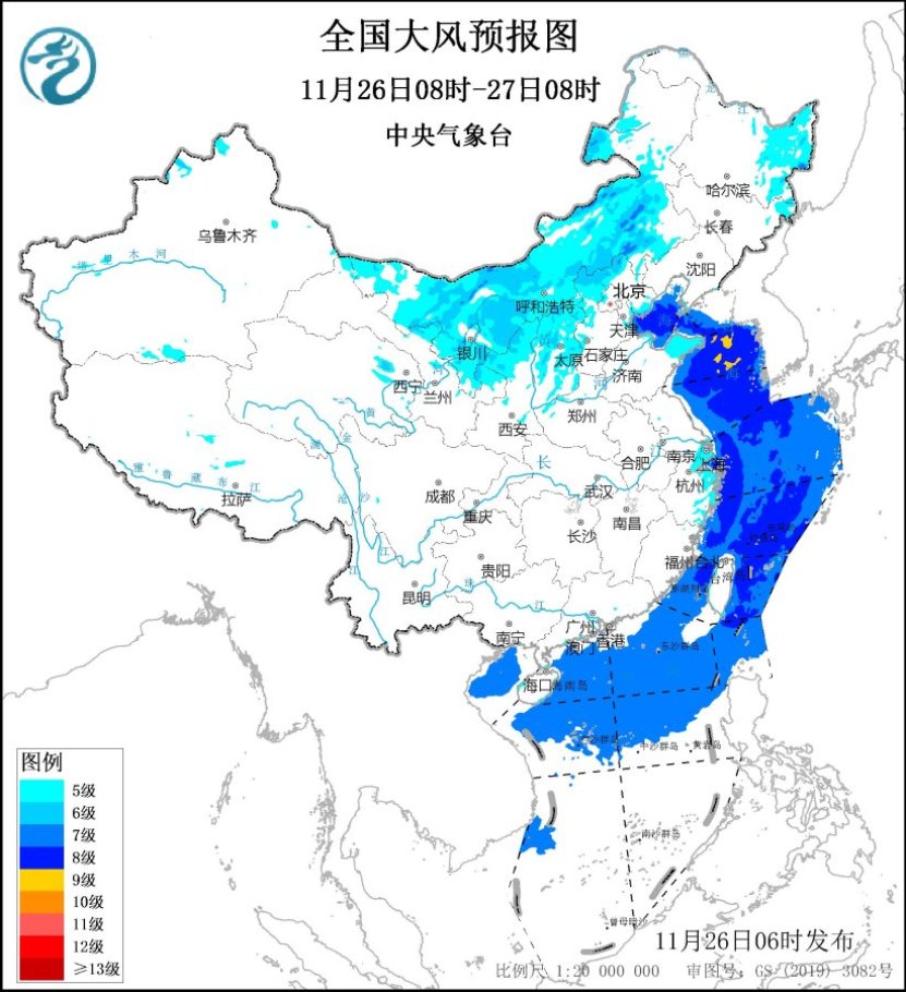 寒潮影响我国中东部地区