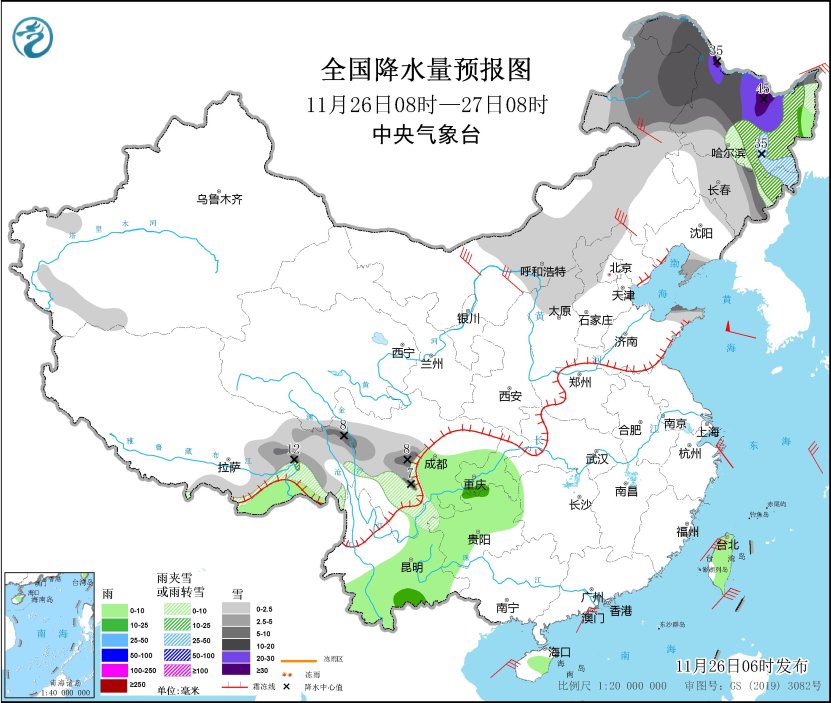 寒潮影响我国中东部地区