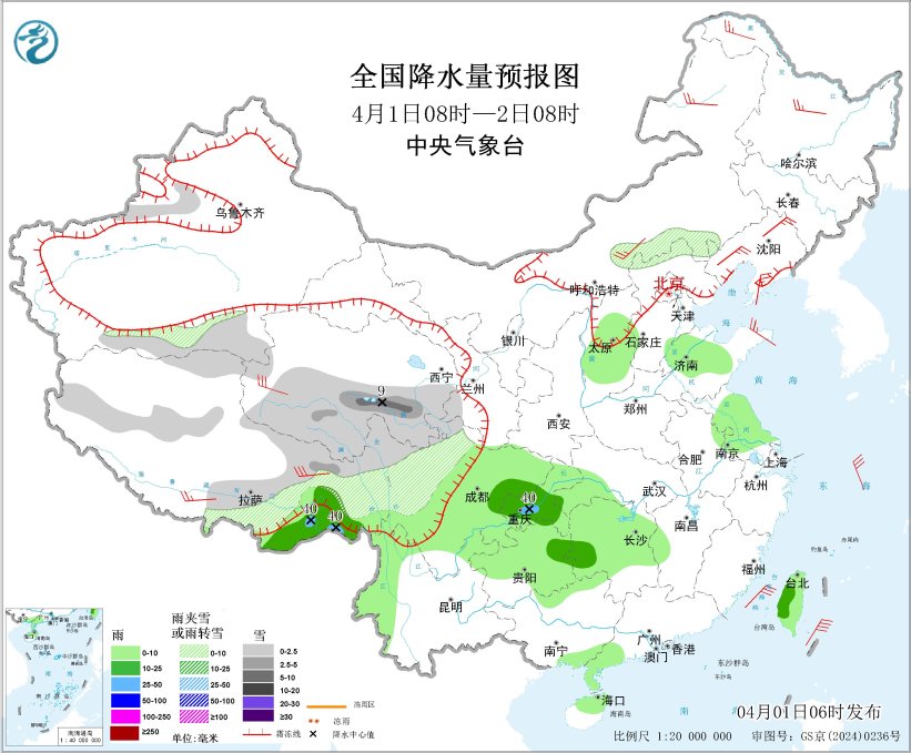 江南华南等地有强降水及对流天气 北方地区有大风沙尘