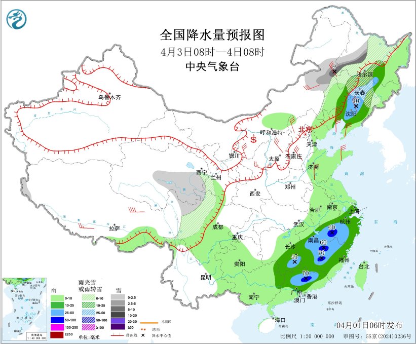 江南华南等地有强降水及对流天气 北方地区有大风沙尘