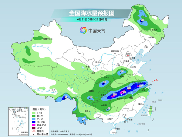 长江中下游降雨频繁明起雨势再增强 华南一带高温天气迅速发展