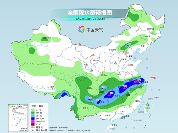 长江中下游降雨频繁明起雨势再增强 华南一带高温天气迅速发展