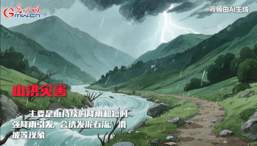 AI动画丨突遇山洪，牢记这些求生攻略