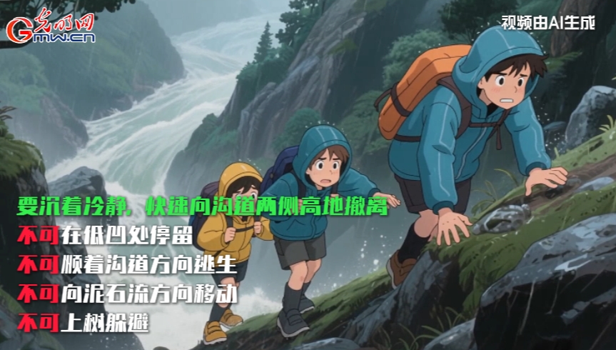 AI动画丨突遇山洪，牢记这些求生攻略