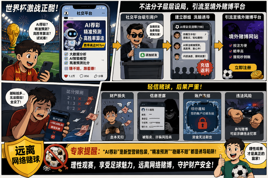 专家提醒“AI荐彩”背后的网络赌球风险